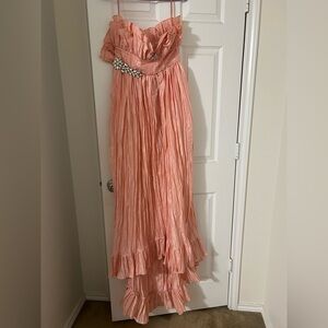 LoveShackFancy Coral High Low Skirt